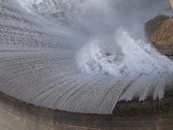 Overflow of the Sun River Diversion Dam. Photo: Bureau of Reclamation/Joe Rohde