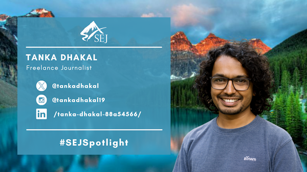 #SEJSpotlight graphic for Tanka Dhakal