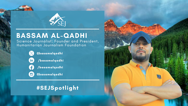 #SEJSpotlight graphic for Bassam Al-Qadhi